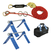 FallTech 7432602K Temporary Rope HLL System; 2-person with Kernmantle Rope and Dual Truss Roof Anchors (each)